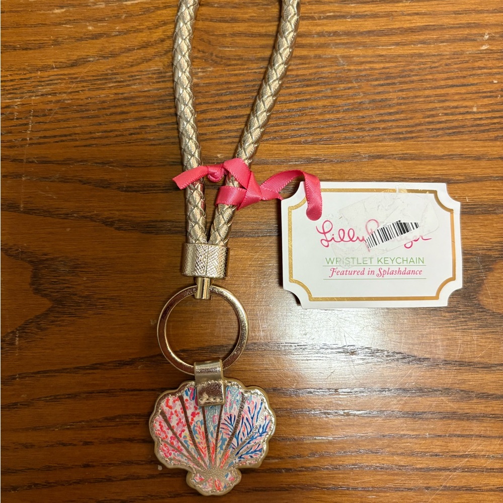 COPY - Lilly Pulitzer Gold Wristlet Keychain with Shell NWT